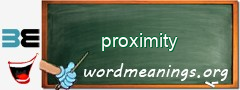 WordMeaning blackboard for proximity